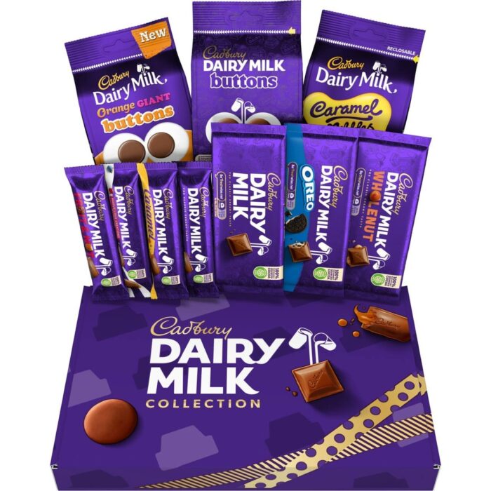 【Flash Sale】Cadbury Dairy Milk Big Night In Chocolate Hamper, Gift Box of 10 Assorted Bars and Bags, 1.04 Kg Bulk Box, Selection