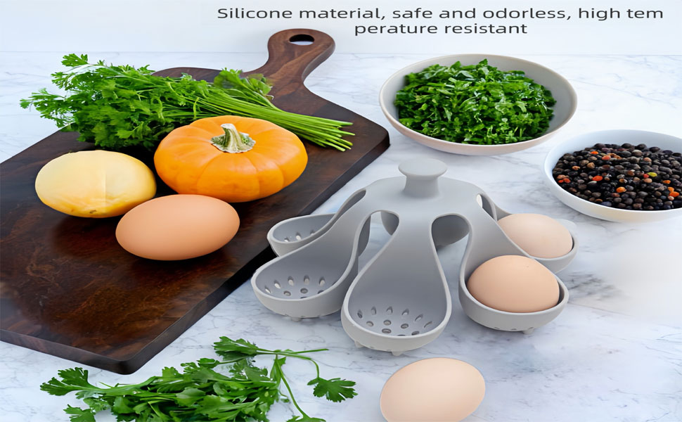 Premium BPA-Free Silicone Egg Boiler & Holder | Perfect Soft or Hard Boiled Eggs Every Time | Heat-Resistant, Food-Grade | Holds Up to 6 Eggs