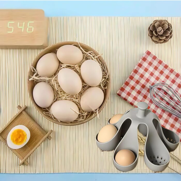 Premium BPA-Free Silicone Egg Boiler & Holder | Perfect Soft or Hard Boiled Eggs Every Time | Heat-Resistant, Food-Grade | Holds Up to 6 Eggs