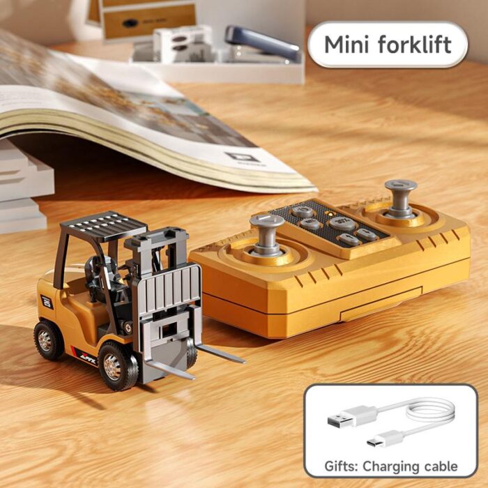🚜 1:64 Premium Alloy Mini RC Construction Set – Forklift. Excavator & Dump Truck