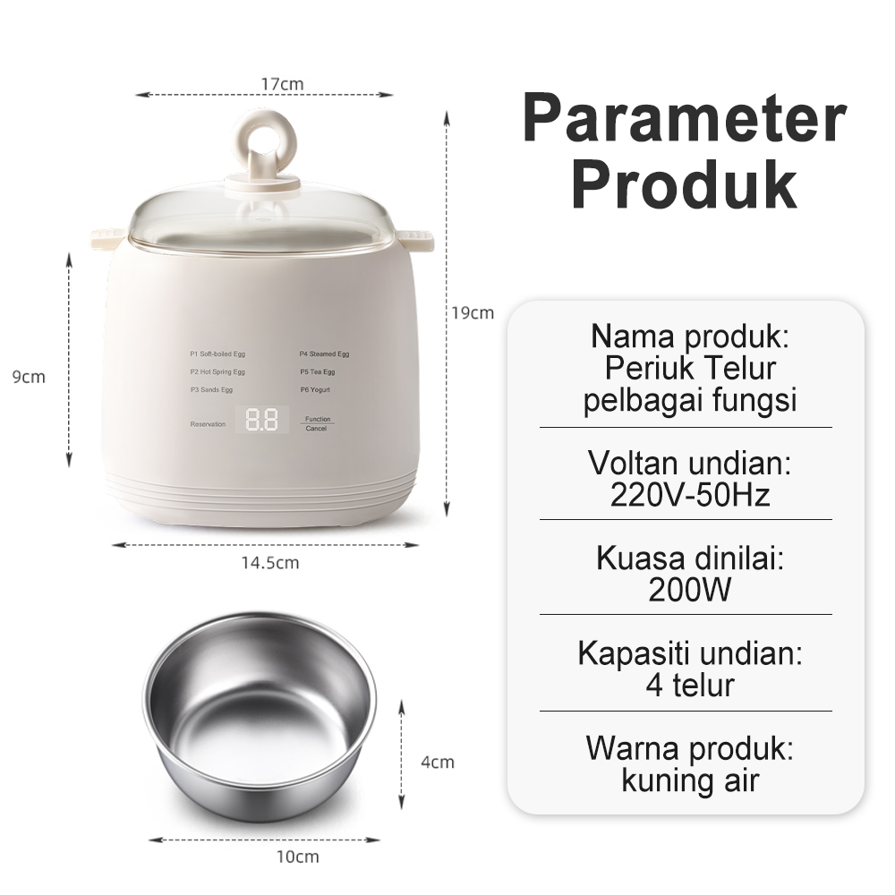 🔥Best Seller! Simmo 4-Egg Electric Boiler 200W | Fast Cook in Minutes | Auto Shut-Off Safety | Multi-Function Steamer | Ready Stock SG