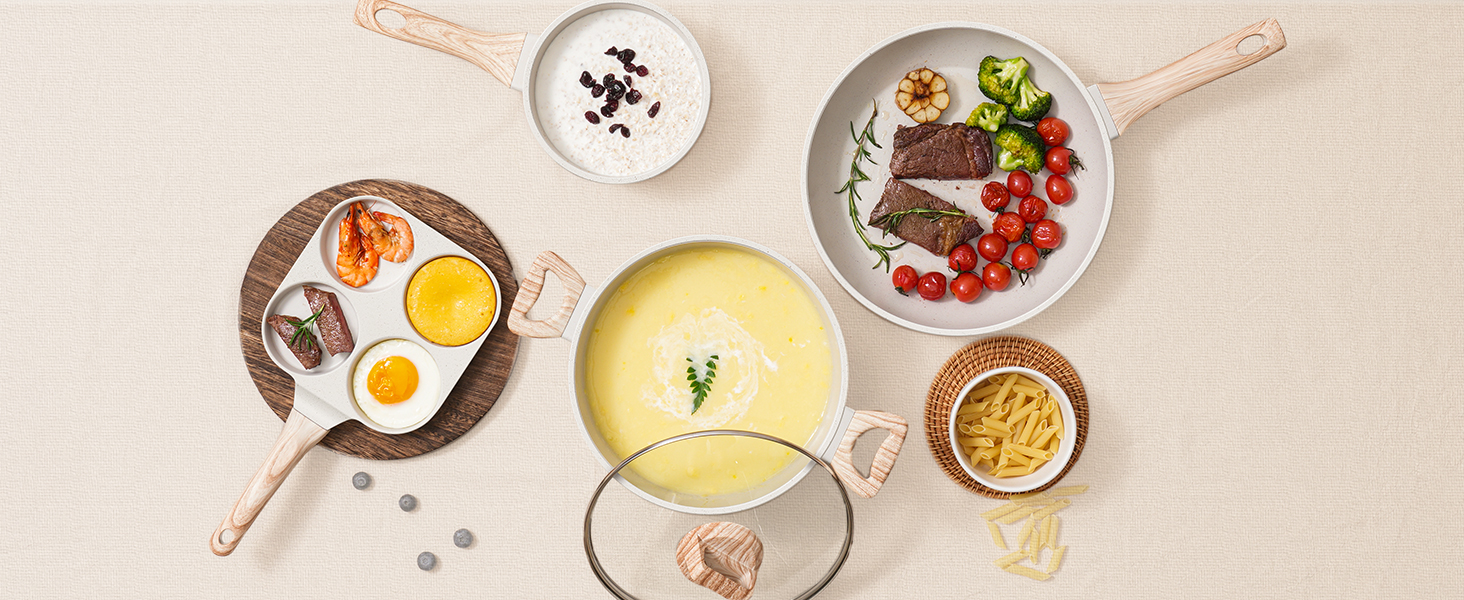 17 Pcs Pots and Pans Set Non stick .Cookware Sets White Granite Induction Cookware. Non-toxic Healthy Non Stick Kitchen Cooking Set with Frying Pans Set. Saucepans (PFAS. PFOA. PFOS Free) Ship from Kuala Lumpur ⚡ Flash Sale Hot Deals! – Limited to 100 units – Only 69 left! Enjoy bonus rewards under the Malaysia-issued American Express (Amex) Credit Card Program. Each person can only purchase one.