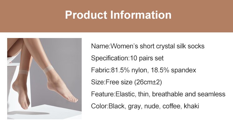 Women’s sheer crystal silk socks