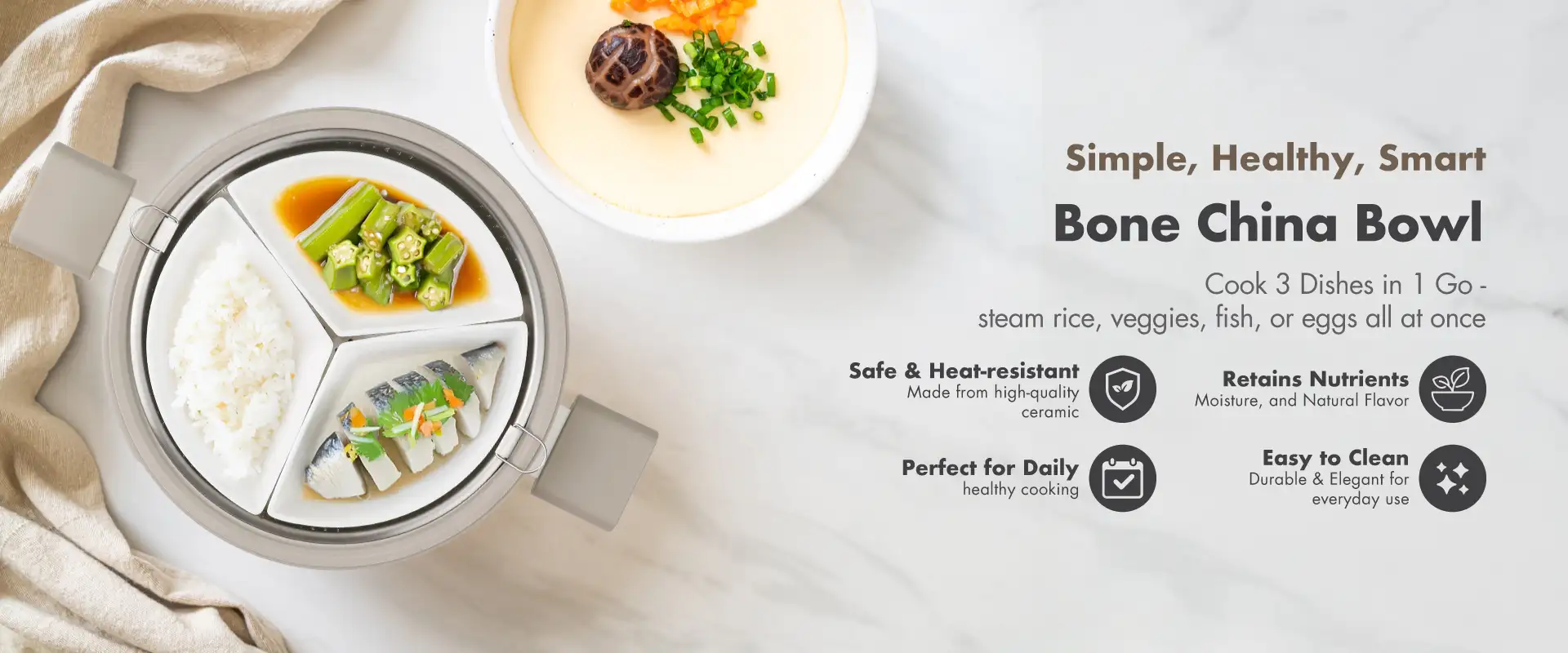 Shogun Omni Gourmet 24cm Cookware Set - Beige