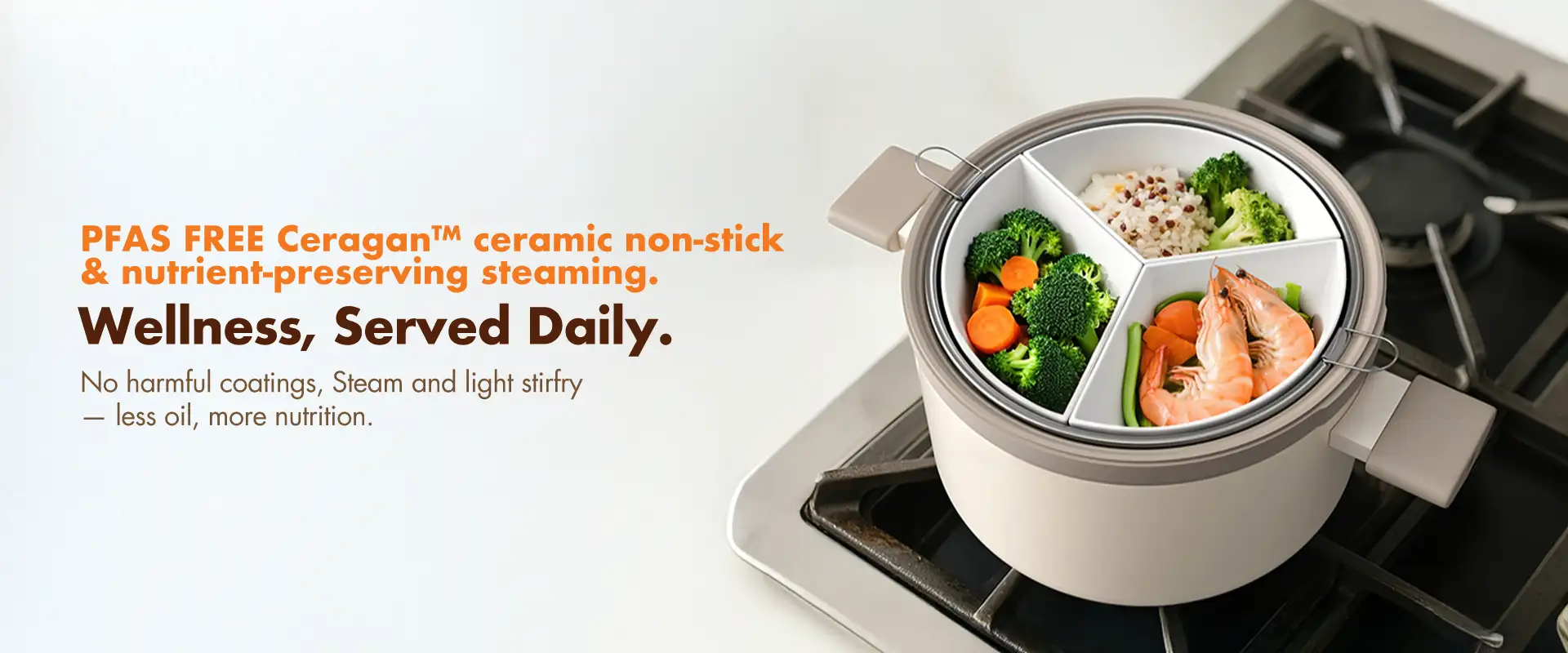 Shogun Omni Gourmet 24cm Cookware Set - Beige