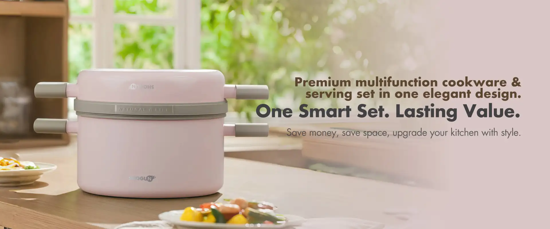 Shogun Omni Gourmet 24cm Cookware Set - Beige