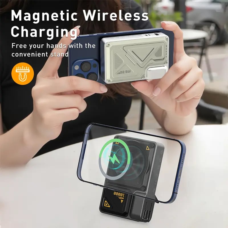 🔥Christmas  Discount 49% Off🎄6-in-1 Magnetic Portable Power Bank 10000mAh Portable Charger with Integrated Cable and Foldable AC Plug